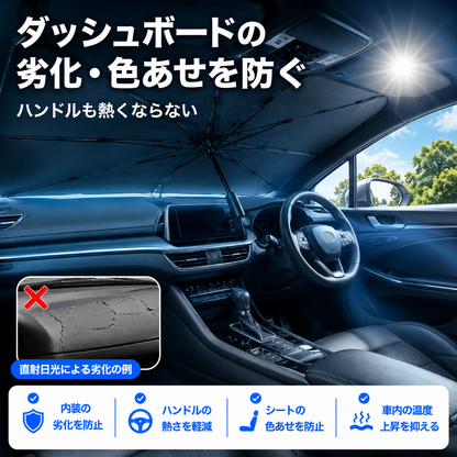 カサテック™ ｜ ワンタッチ車用日除け傘