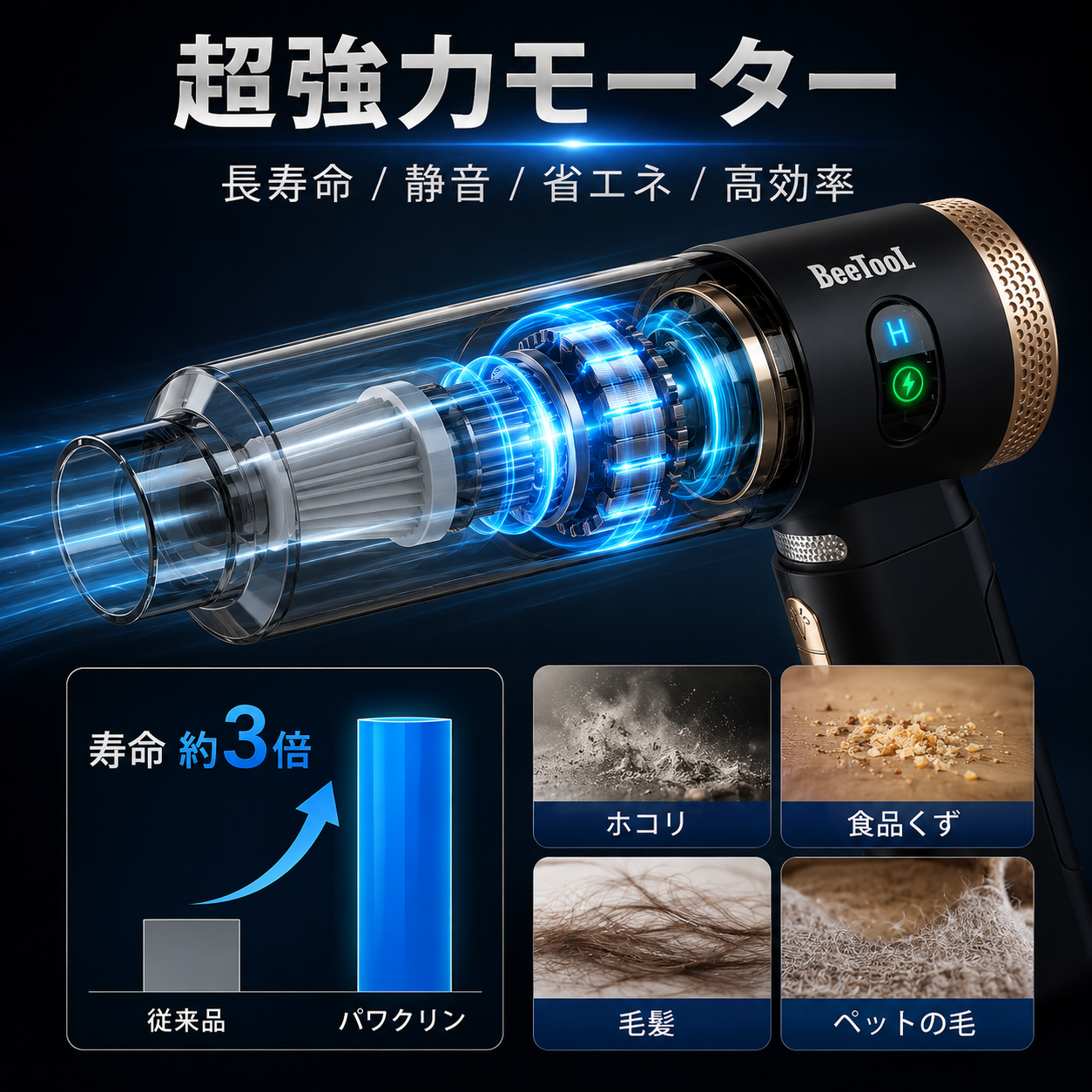 パワクリン™ - コードレスハンディ掃除機